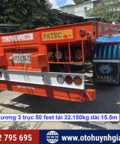 Sơ mi rơ mooc xương 3 trục 50 feet tải 32 tấn