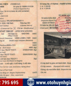 Sổ đăng kiểm Lô 5 Mooc Xương Cũ