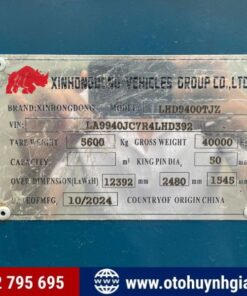 Thông số mooc xương Patec Xinhongdong 40F - 45F đời 2025 mới