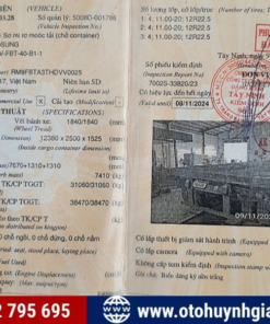 Sổ đăng kiểm mooc sàn DOOSUNG SOOSAN cũ