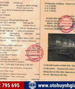 Sổ đăng kiểm mooc sàn KCT 3 trục 40 feet 2017 cũ