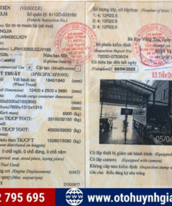 Sổ đăng kiểm mooc lồng Khung mui YANGJIA 2020 cũ