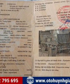 Sổ đăng kiểm mooc ben CIMC 2015 cũ