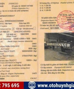 Sổ đăng kiểm mooc xương CPT 3 trục 40 feet 2012 cũ