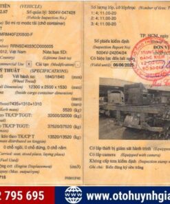 Sổ đăng kiểm mooc xương CPT 3 trục 40 feet 2012 cũ