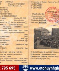 Sổ đăng kiểm xe đầu kéo Mỹ International 2011 cũ