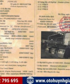 Sổ đăng kiểm xe đầu kéo Mỹ Freightliner 2004 cũ