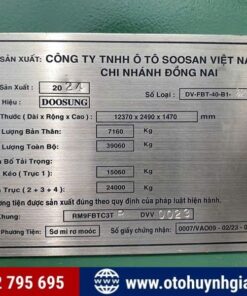 Thông số mooc sàn Doosung Soosan tải 31.9 và 32.5 tấn mới