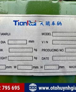 Thông số mooc khung mui Tianrui cao 4m đời 2025 mới