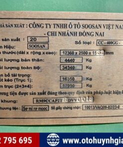 Thông số mooc xương 2 trục 40 Ft Soosan Doosung 2025 mới