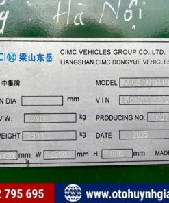 Thông số của mooc sàn Cimc 3 trục 45Feet sản xuất 2025 mới