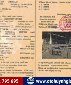 Sổ đăng kiểm xe đầu kéo Howo A7 375HP 2015 cũ siêu cứng cáp