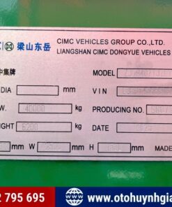 Thông số của mooc xương 45 feet CIMC 2025 mới