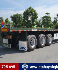 Rơ mooc sàn Cimc Huajun 3 trục 45 feet tải 31.25 tấn siêu cứng cáp