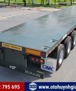 Rơ mooc sàn Cimc Huajun 3 trục 45 feet tải 31.25 tấn mới