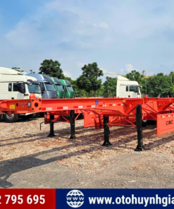 Rơ mooc xương Cimc Huajun 2 dí 40 feet tải cao 28.25 tấn