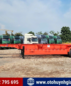 Rơ mooc xương Cimc Huajun 2 dí 40 feet tải cao 28.25 tấn