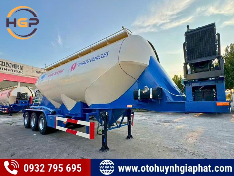 Phân phối toàn quốc - Mooc bồn xi téc chở xi măng HUAYUDA 3 rốn xả