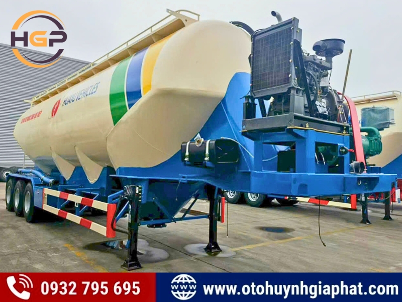 Bán mooc bồn xi téc chở xi măng HUAYUDA 3 rốn xả 45.5m3