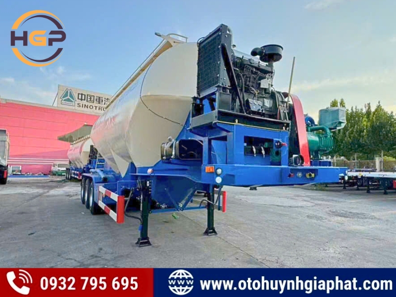 Mooc bồn xi téc chở xi măng HUAYUDA 3 rốn xả