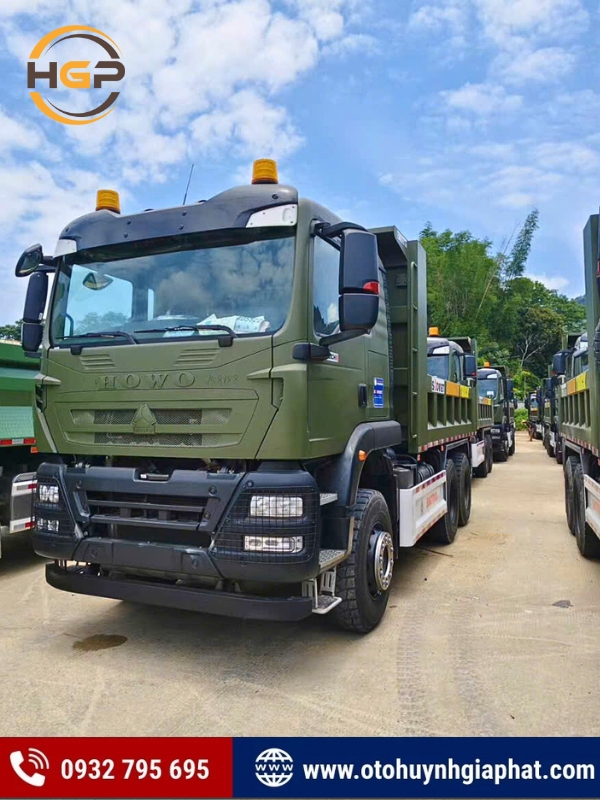 Sẵn hàng - Xe tải ben 3 chân Howo TX400 thùng vuông