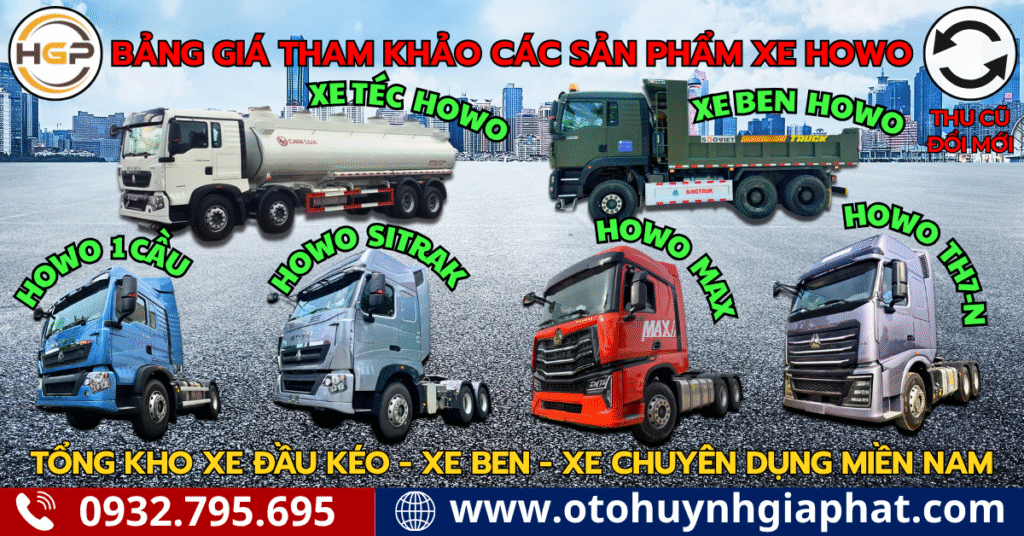 Bảng báo giá chi tiết các dòng xe HOWO - Cập nhật 2026