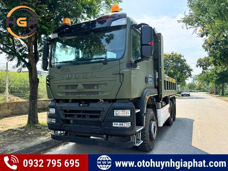 Xe tải ben tự đổ Howo TX400 thùng vuông 3 chân Xe tải ben tự đổ Howo TX400 thùng vuông 3 chân