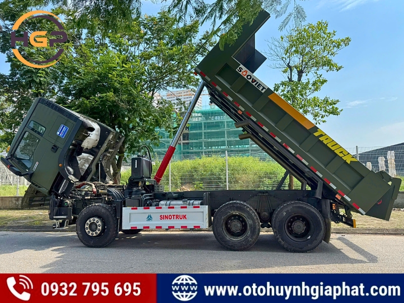 Bán xe tải ben 3 chân Howo TX400 thùng vuông