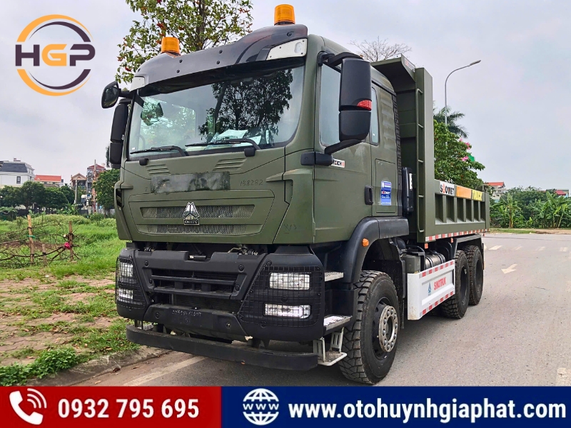 Xe tải ben 3 chân Howo TX400 thùng vuông