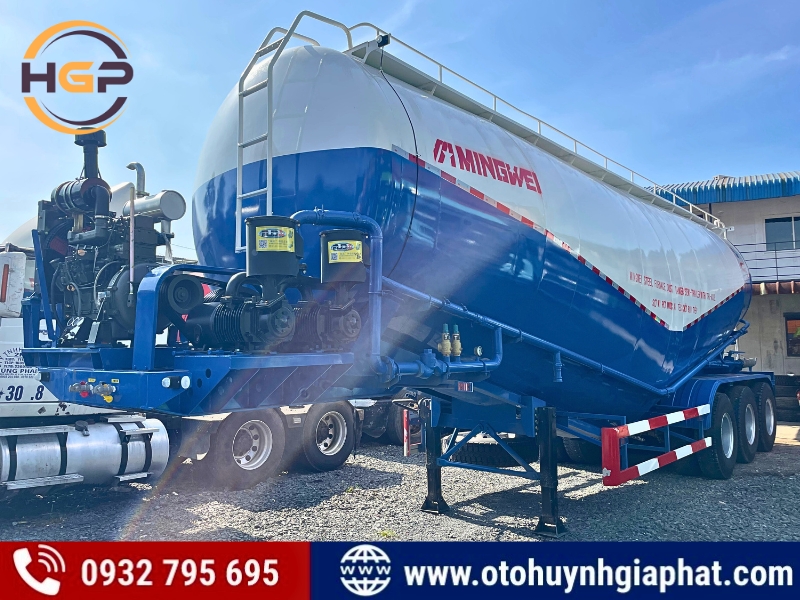 Phân phối toàn quốc: Rơ mooc bồn xi téc chở xi măng rời - bụi thép MINGWEI mới