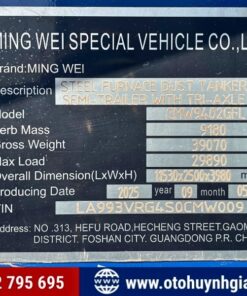 Thông số của mooc xi téc MINGWEI mới