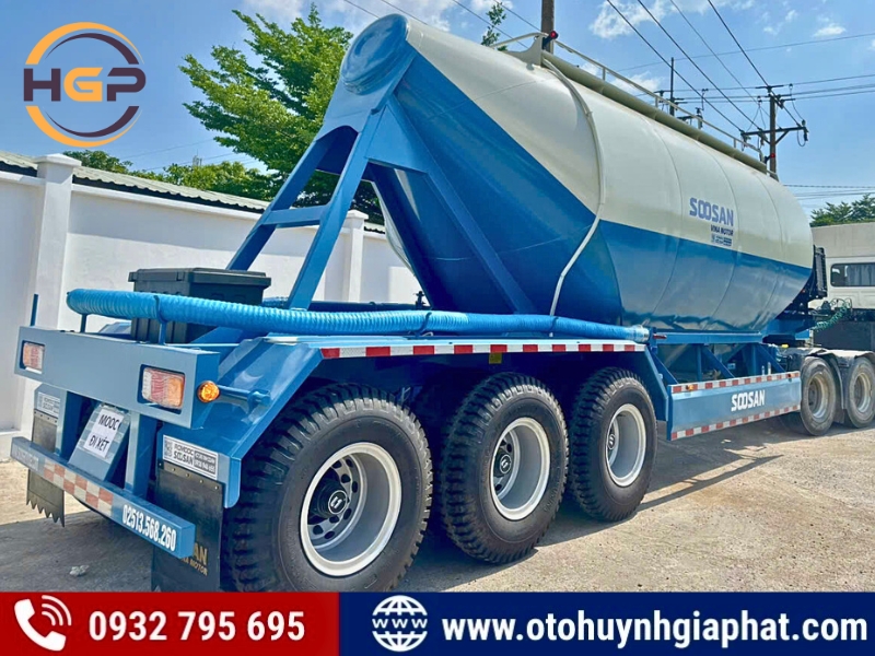 Giá mooc bồn xi téc chở xi măng rời Soosan