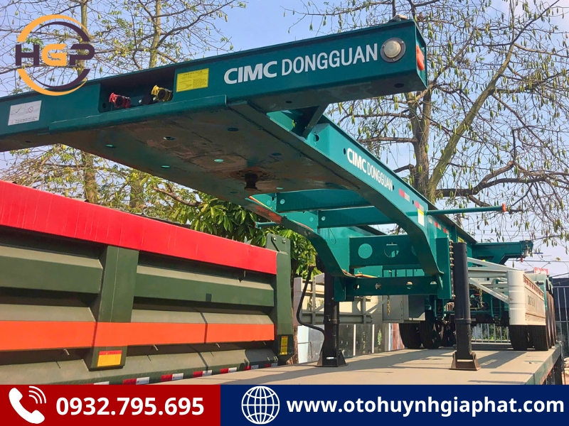 Sơ mi rơ mooc xương 3 trục 40 feet Cimc Dongguan mới