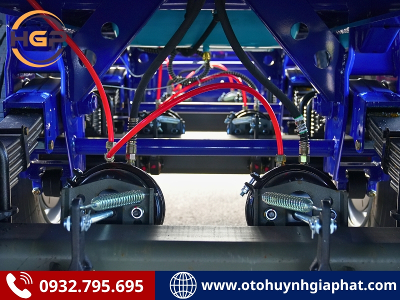 hệ thống treo của mooc ben Thaco ty Hyva xác nhẹ