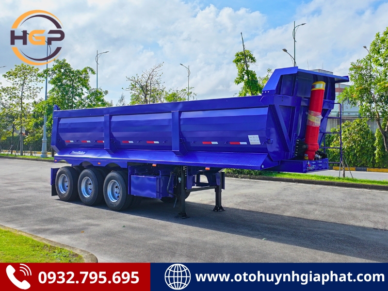 Sơ mi rơ mooc ben tự đổ Thaco ty ben Hyva - Xác nhẹ