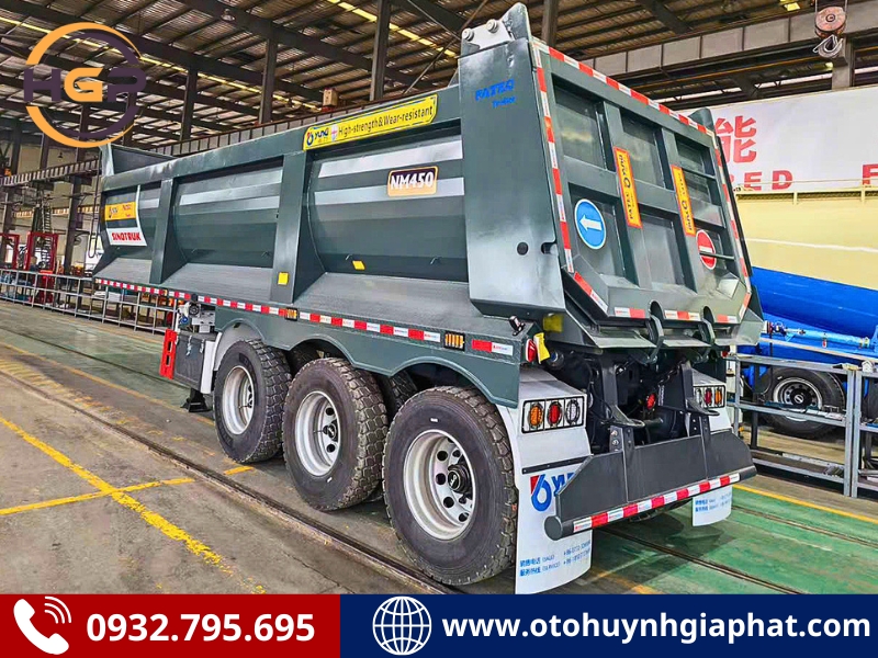 Rơ mooc ben tự đổ Sinotruk Yunli thùng U siêu cứng cáp