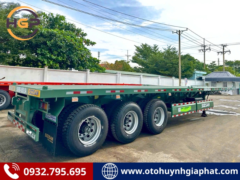 Sơ mi rơ mooc sàn Soosan 40 feet 3 trục siêu cứng cáp