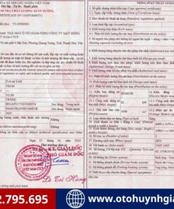 Phiếu xuất xưởng của xe tải VAN VEAM V2 2026