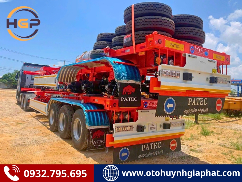 Hàng sẵn - Rơ mooc cổ cò 3 trục 45 feet Xinhongdong Patec