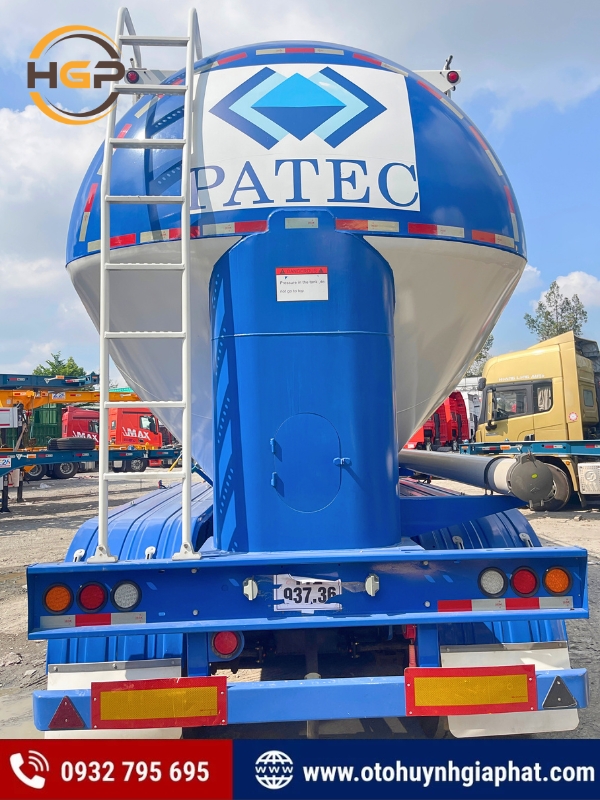 Mặt sau của mooc bồn xi téc bột mì CIMC 46m3
