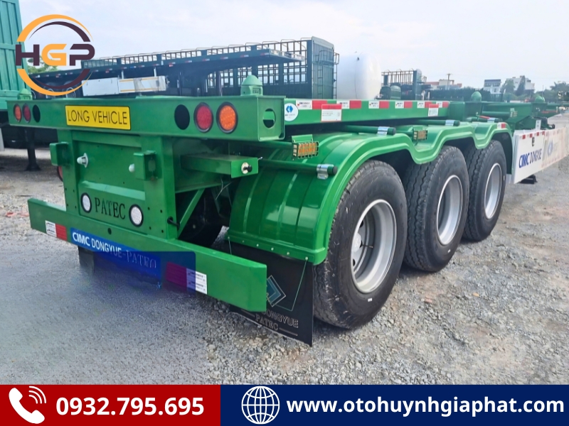 Rơ mooc xương 3 trục 40 feet CIMC DONGYUE tải hơn 33 tấn