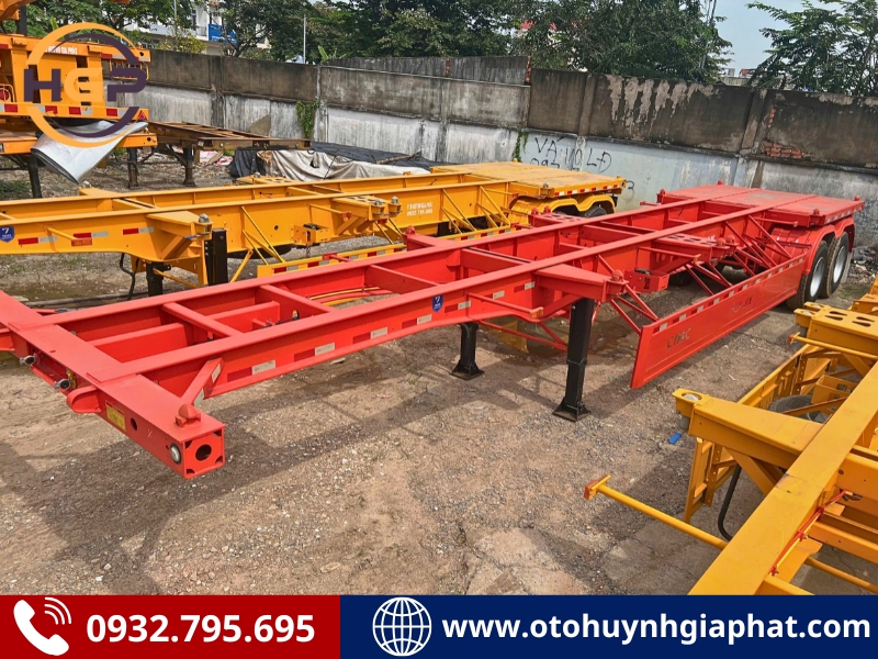 Rơ mooc xương Cimc Huajun 2 trục 40 feet tải 28.25 tấn mới