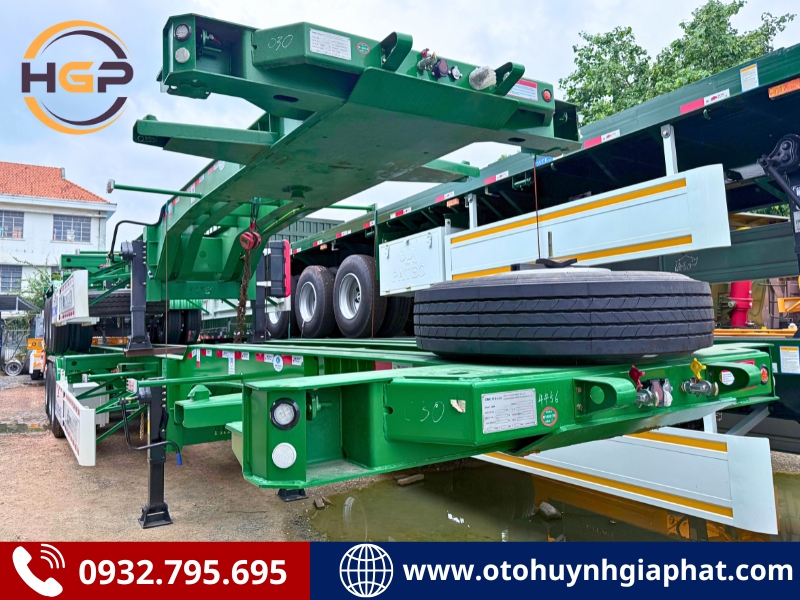 Sơ mi rơ mooc cổ cò 45 feet Cimc Patec tải 32.85 tấn