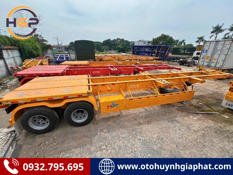 Phân phối toàn quốc - Rơ mooc xương Cimc Huajun 2 trục 40 feet mới
