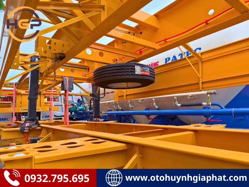 Rơ mooc xương Cimc Huajun 2 dí 40 feet mới siêu cứng cáp