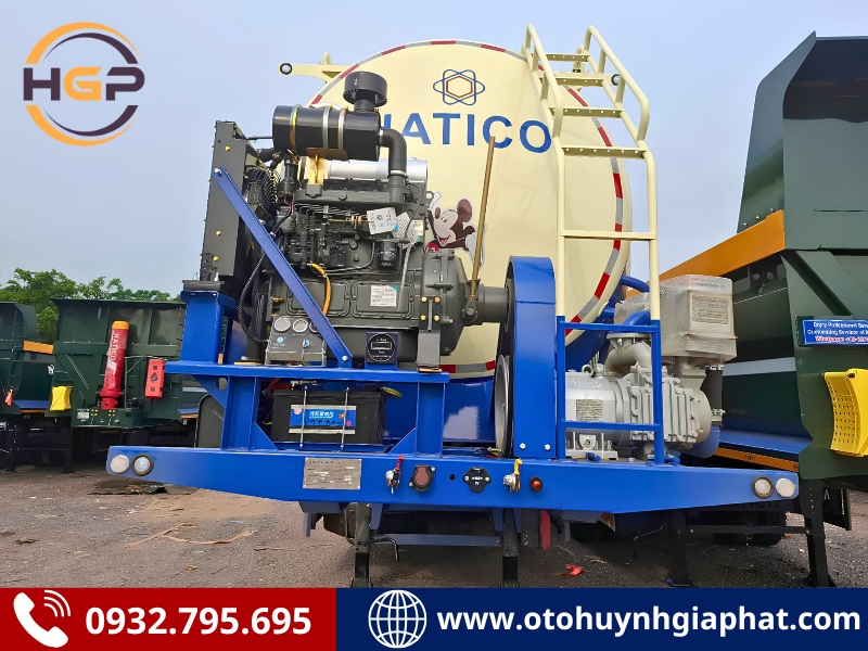 Mặt trước của mooc bồn xi téc xi măng HATICO