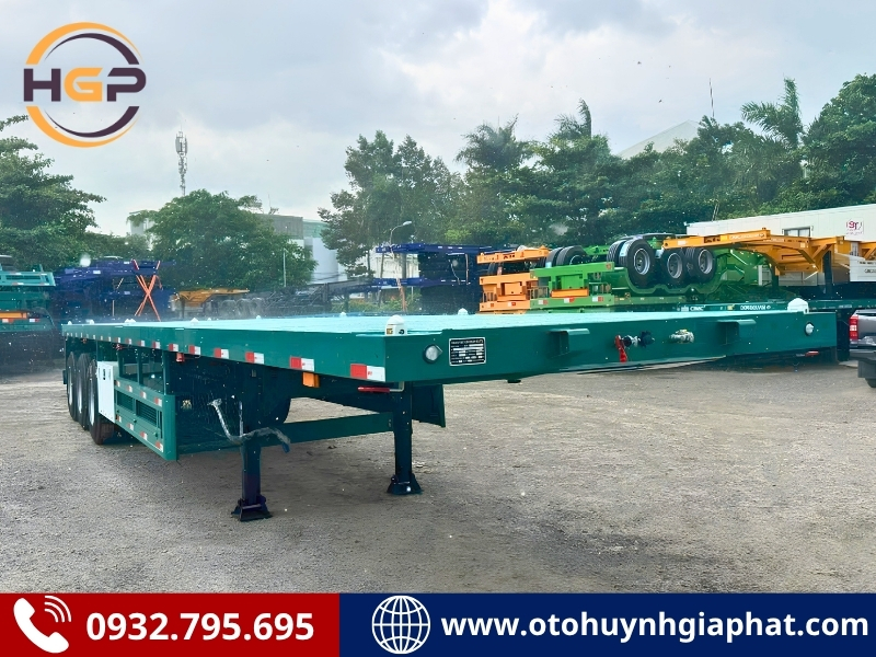 Rơ mooc sàn Huajin 3 trục 40 feet tải 32.5 tấn