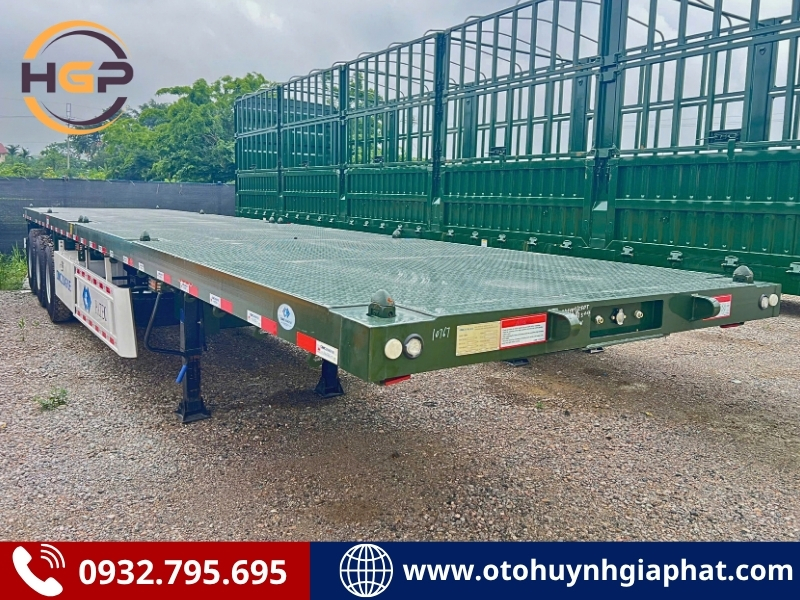 Sơ mi rơ mooc sàn CIMC DONGYUE 3 trục 40 feet lốp 12.00R20