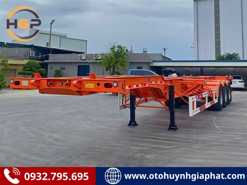 Rơ mooc cổ cò 45 feet CIMC HUAJUN lốp 12.00R20