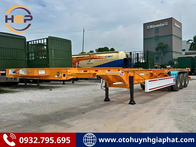 Rơ mooc cổ cò 45 feet dài 14.3m Xinhongdong tự trọng nặng
